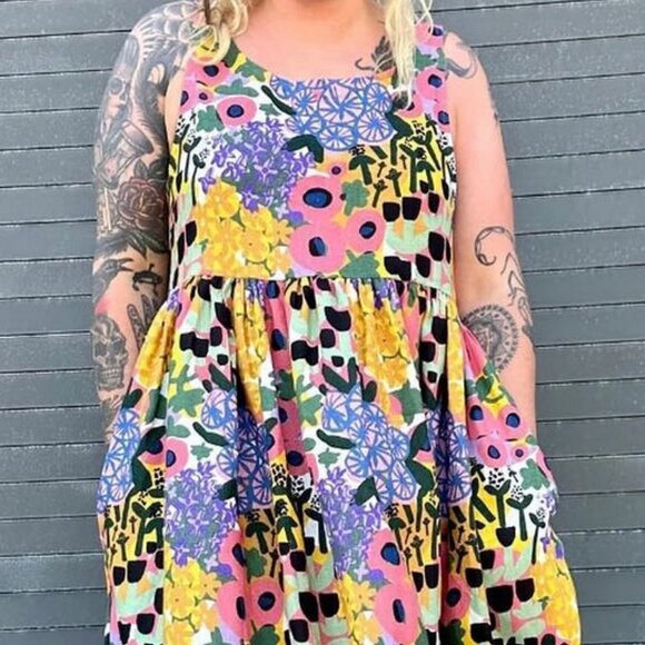 Nooworks Linen Naomi Dress NWOT People I've Loved Floral Medium - Picture 3 of 3